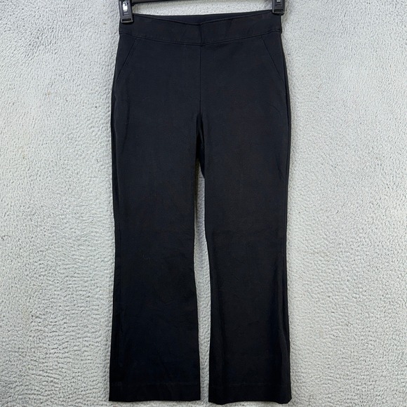 Spanx Pants Pull On Capris Womens Small Black Stretch Wide Leg Mid-Rise Pockets - Picture 1 of 10